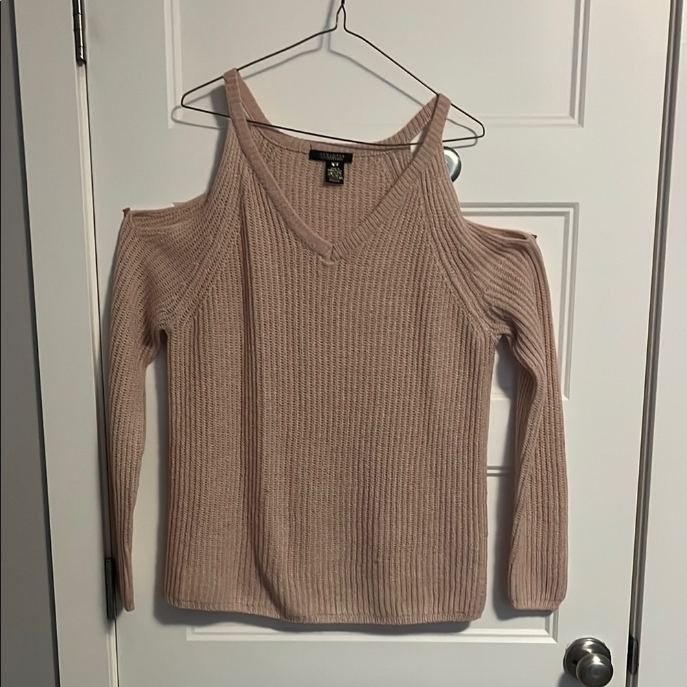 Cold Shoulder Pink Sweater